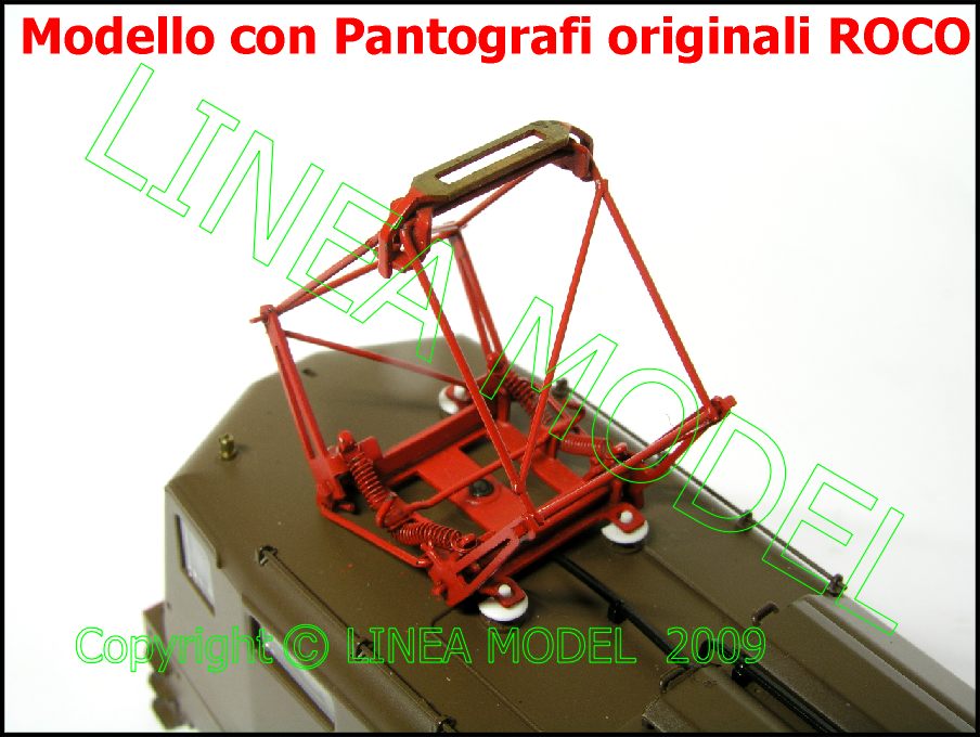 LINEAMODEL – 2pz PANTOGRAFO FS 42 con strisciante PIATTO + 8 isolatori e  viti